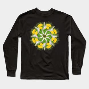 Yellow Summer Mandala Long Sleeve T-Shirt